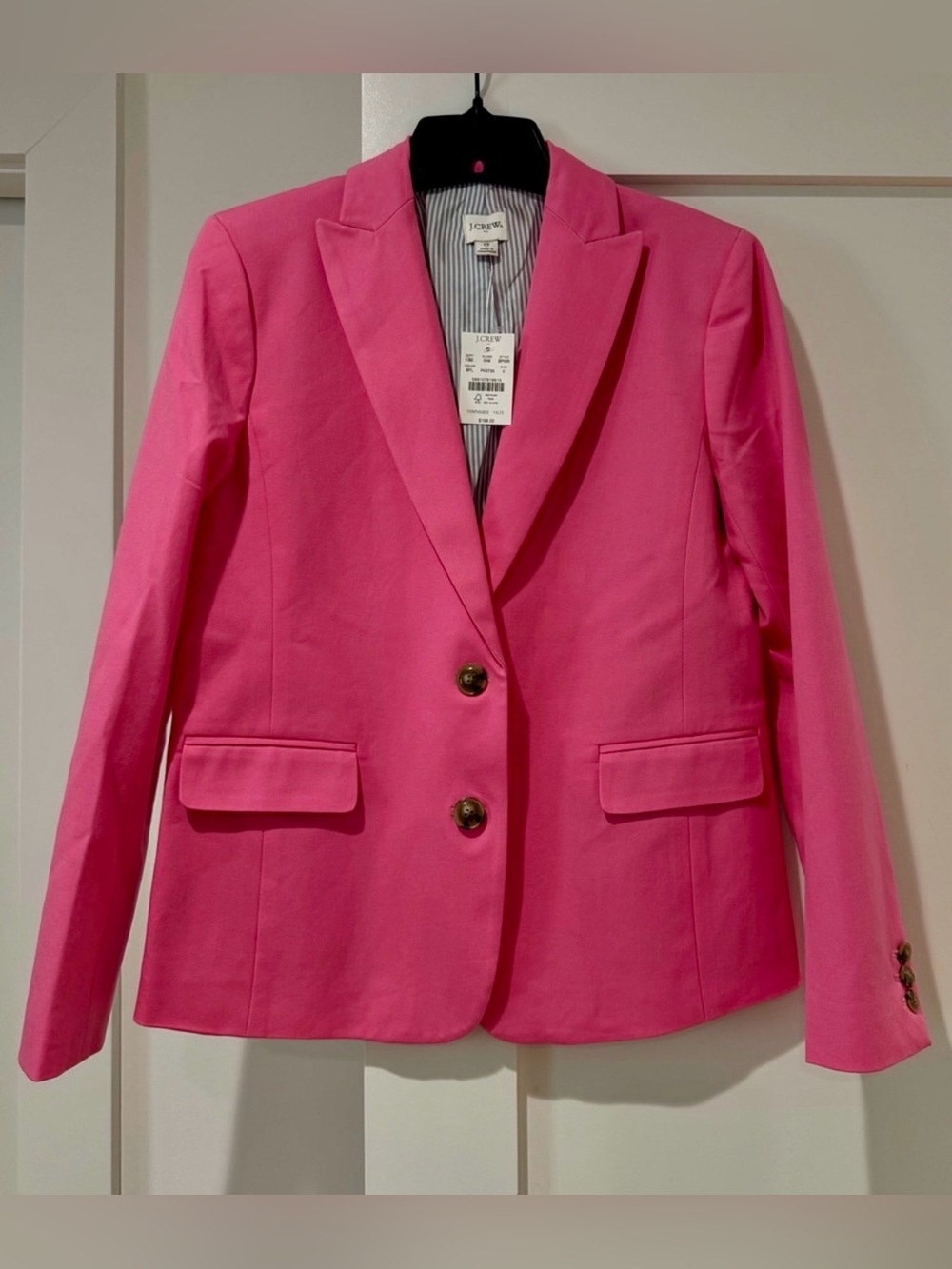 J. Crew Bright Pink Two-Button Tailored Blazer